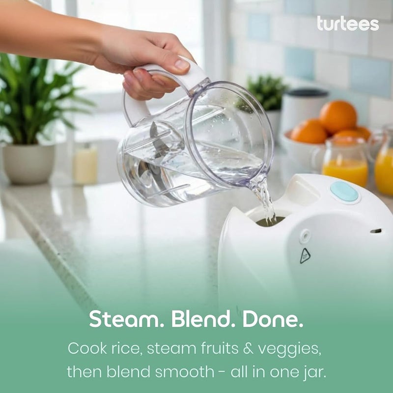 turtees Baby Food Maker 4-in-1 – Steam, Blend, Chop & Defrost Baby Food Processor One-Touch Operation BPA-Free Homemade Baby Puree Maker for Infants & Toddlers - Image 3