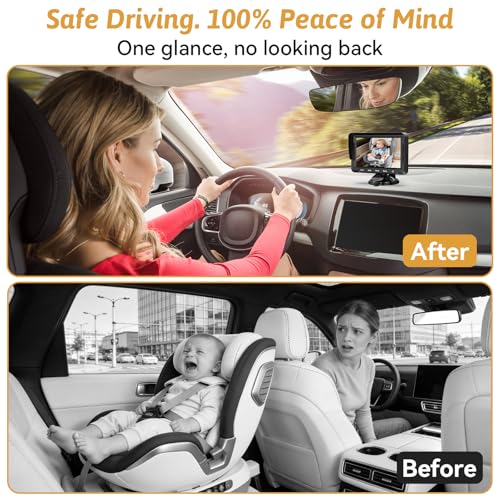 Wkzay HD 1080P Car Seat Camera See Every Smile Breath Expression Clearly Baby Backseat Camera for Rear Facing Infant 940nm IR Night Vision for SoloDriving Parents - Image 3