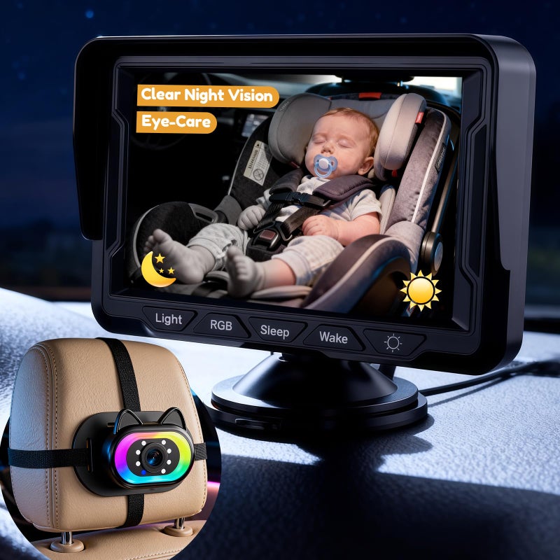 Wkzay HD 1080P Car Seat Camera See Every Smile Breath Expression Clearly Baby Backseat Camera for Rear Facing Infant 940nm IR Night Vision for SoloDriving Parents - Image 2