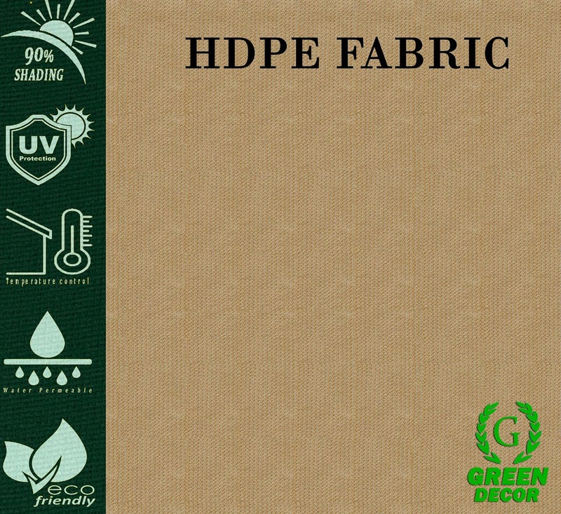 GREEN DECOR HDPE Fabric Cotton Webbing Sun Shade Sails 8590 Protection from Sun UV Rays Ideal for Car Parking Outdoor Garden Balcony Patio Beige Color 15 X 25 Feet Pack of 1 Piece - Image 3