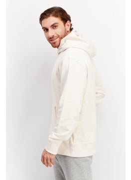 Adidas Men Sports Fit Hooded Sweatshirt, Cream  - Image 2