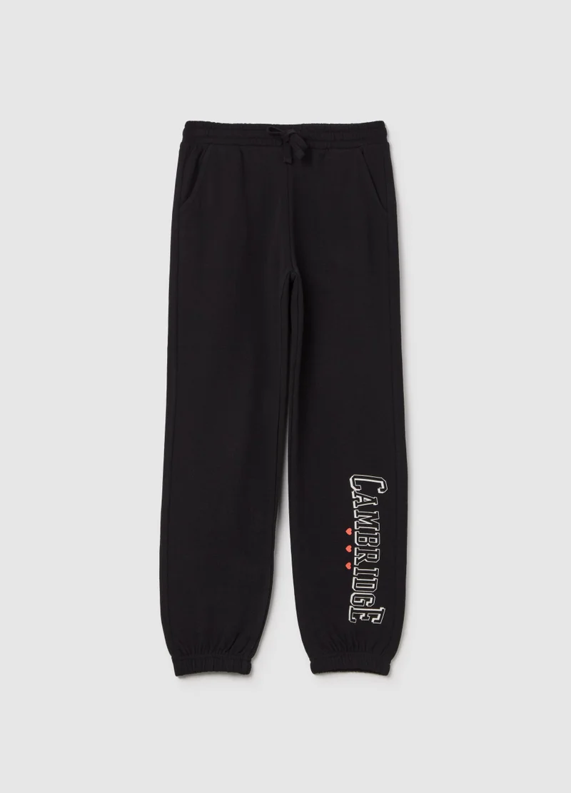 او في اس Joggers With Drawstring And ''Cambridge� Print