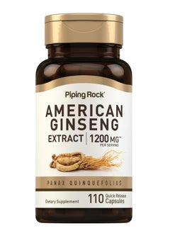 Piping Rock American Ginseng Capsules | 1200 mg | 110 Count  - Image 1