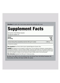 Piping Rock American Ginseng Capsules | 1200 mg | 110 Count  - Image 2