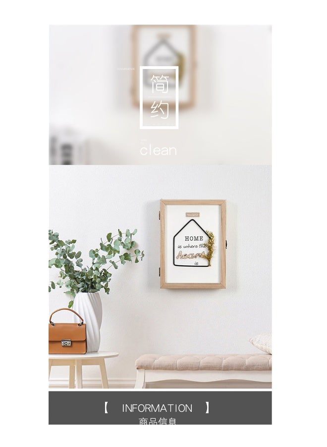 Wood Key Holder Mount, Decorative Wall box with 6 Key Hooks, Rustic Farmhouse Key Rack, Key Box Cabinet for Entryway, Doorway, Hallway, Office, Home Decor, Suitable Gift  - Image 4