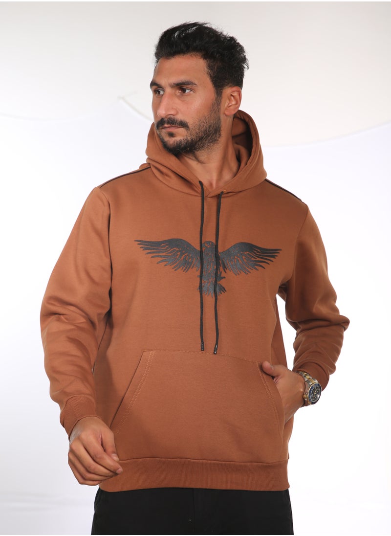 هيرو بايسك - هودى ميلتون مطبوع ايجيل - كاكاو - لارج - Image 1