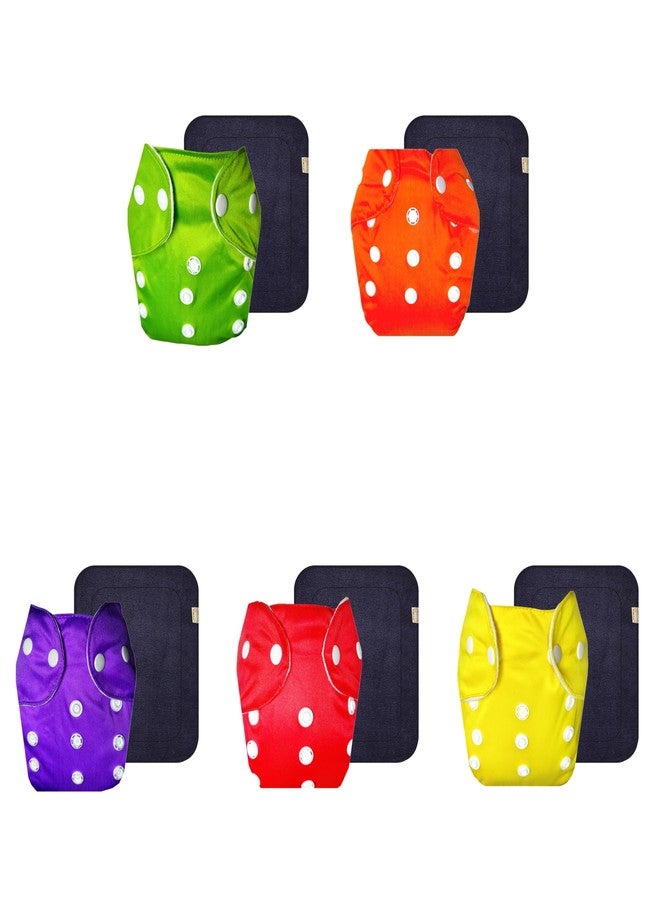 Dumbledo Lite Cloth Diaper with Gray Insert (Pack of 5) | Soft & Gentle | 6-Layer Absorbent Pad | Travel Friendly | Worry-Free Diapering | 3 Months - 2 Years | Unisex Baby - Image 1