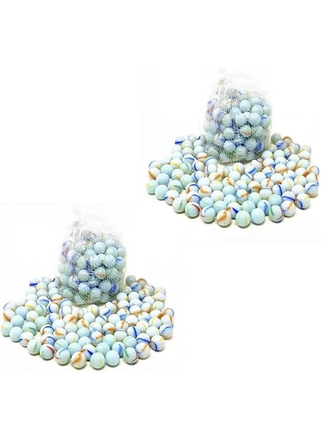 melfi 75Pcs Glass Marbles Fun Retro Toys For Kids Round Marble Beads Bouncing Ball Pat Toys I Variety Of Patterns For Crafting Party Favors And House Decor White Pack Of 2 - Image 1