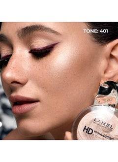 LAMEL Hd Highlighting Face Powder Natural Glow & Subtle Shimmer Finish Baked Blendable Pigmented Formula Longlasting & Faderesistant Wear 401 12G/0.42 Oz  - Image 2