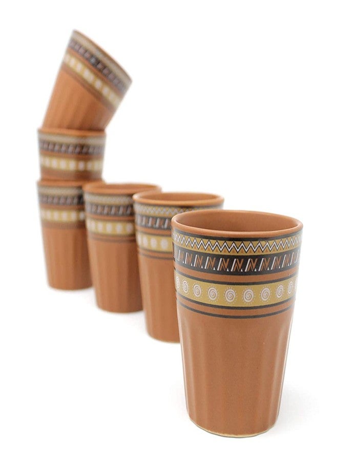 KITTENS Ceramic Tea Cup Set of 6 - 130ml Tumbler Shape - Golden Print Border - Microwave & Dishwasher Safe - Traditional Chai Cups - Ideal Gift for Tea Lovers & Festivals - Image 2