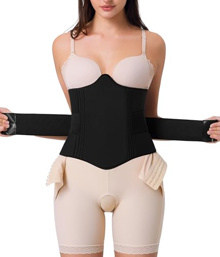 YERKOAD 360 Lipo Foam Ab Board Post Surgery Liposuction Abdominal Compression Boards Tummy Tuck Recovery Waist Cincher（Black,M - Image 2