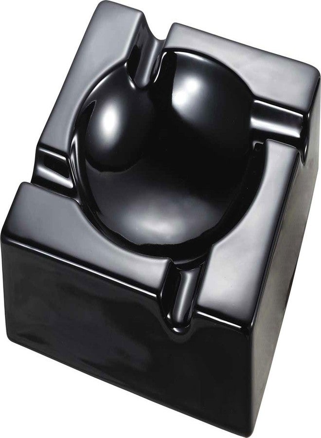 Visol Donovan Black Ceramic Cigar Ashtray for Patio Use - Image 1
