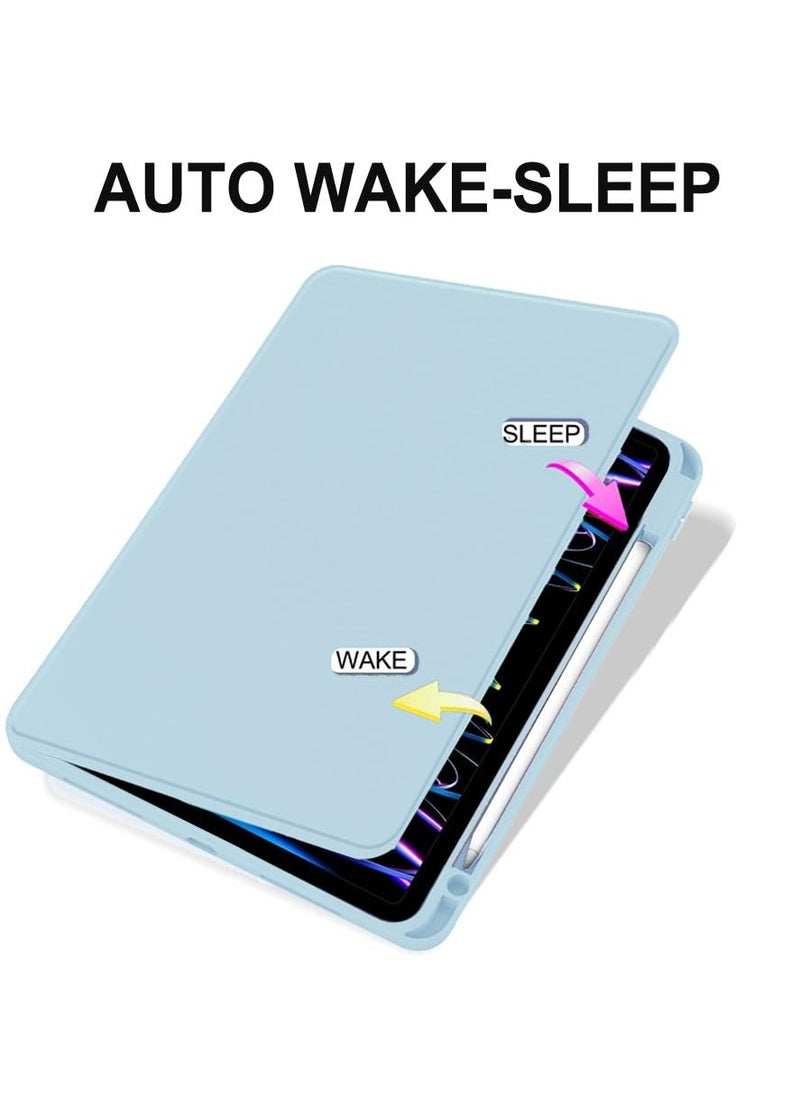 Generic - Case for  Honor Pad 9 12.1 Inch,Tablet Protective Case With Pen Slot, Acrylic 360 ° Rotating Design, Automatic Wake-up/sleep, Soft Leather,Blue - Image 1