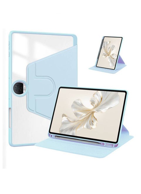 Case for  Honor Pad 9 12.1 Inch,Tablet Protective Case With Pen Slot, Acrylic 360 ° Rotating Design, Automatic Wake-up/sleep, Soft Leather,Blue