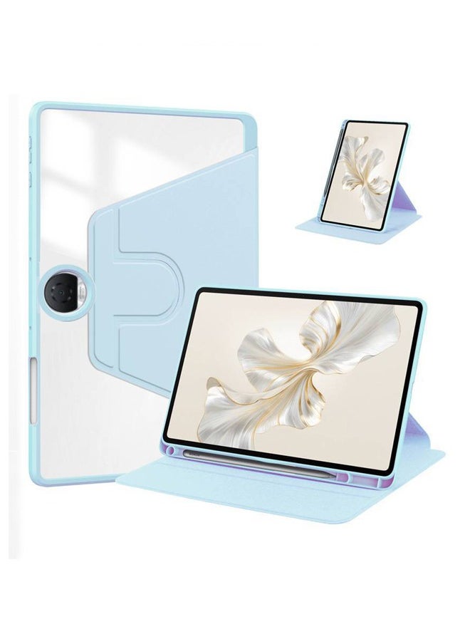 Generic - Case for  Honor Pad 9 12.1 Inch,Tablet Protective Case With Pen Slot, Acrylic 360 ° Rotating Design, Automatic Wake-up/sleep, Soft Leather,Blue - Image 1
