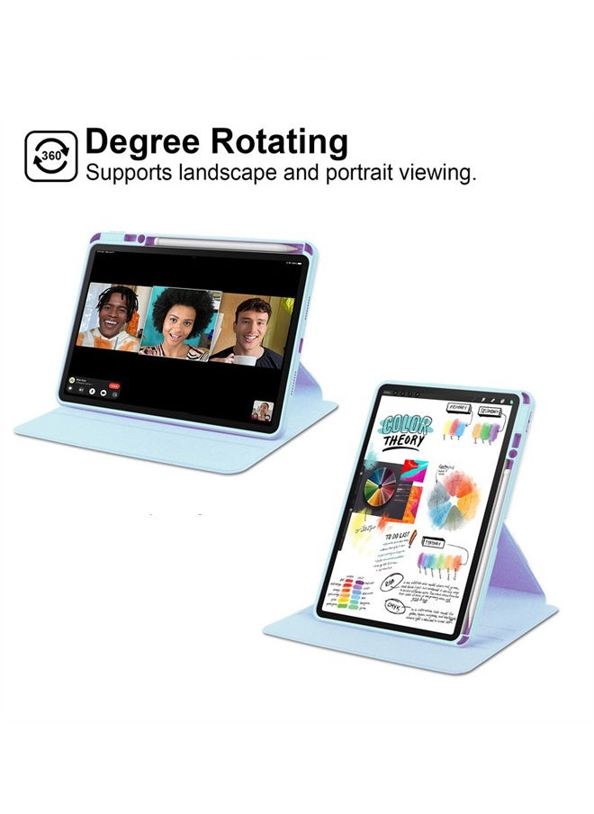 Generic - Case for  Honor Pad 9 12.1 Inch,Tablet Protective Case With Pen Slot, Acrylic 360 ° Rotating Design, Automatic Wake-up/sleep, Soft Leather,Blue - Image 1