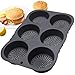 Opfiue 6 Cavity Silicone Hamburger Bun MoldNonstick Hamburger Bun Pans Heat Resistant Burger Buns PanDishwasher Safe Mold for Home Cooks Bakers LoversStyle11PC - Image 2