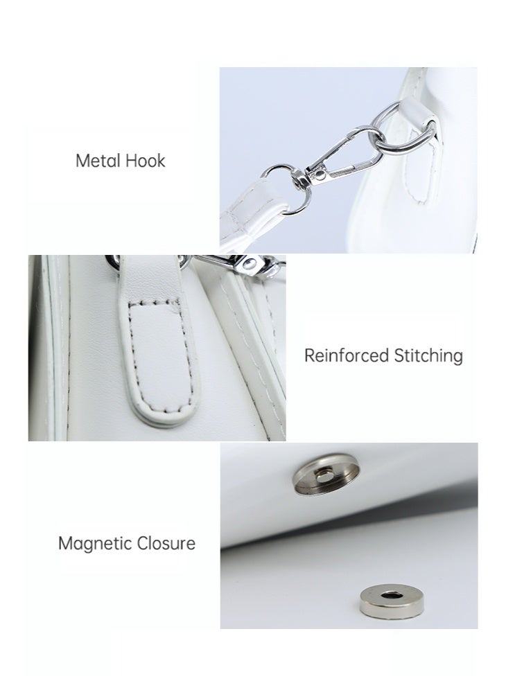 Women's Simple and Fashionable Shoulder Bag, Ladies PU Leather Crossbody Bag Sling Bag Side Bag Carry Bag, Portable Mobile Phone Bag Small Bag Satchel Bag Coin Purse for Girls/College Students - Image 3