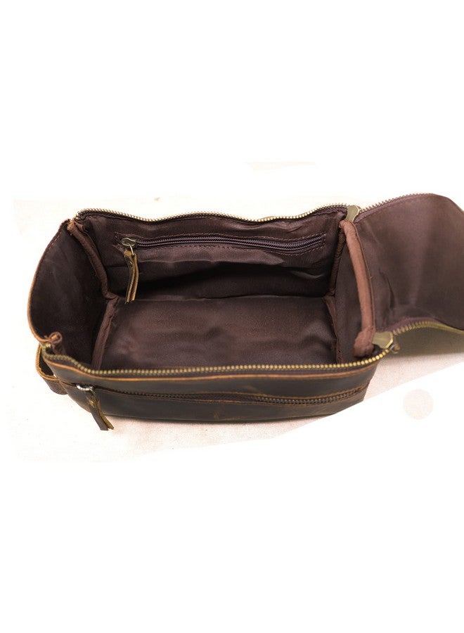 jaald Men's Buffalo Genuine Leather Toiletry Bag Waterproof Dopp Kit Shaving Bags And Grooming For Travel Groomsmen Gift Men Women Hanging Zippered Makeup Bathroom Cosmetic Pouch Case Make Up kit, Rustic - Image 5