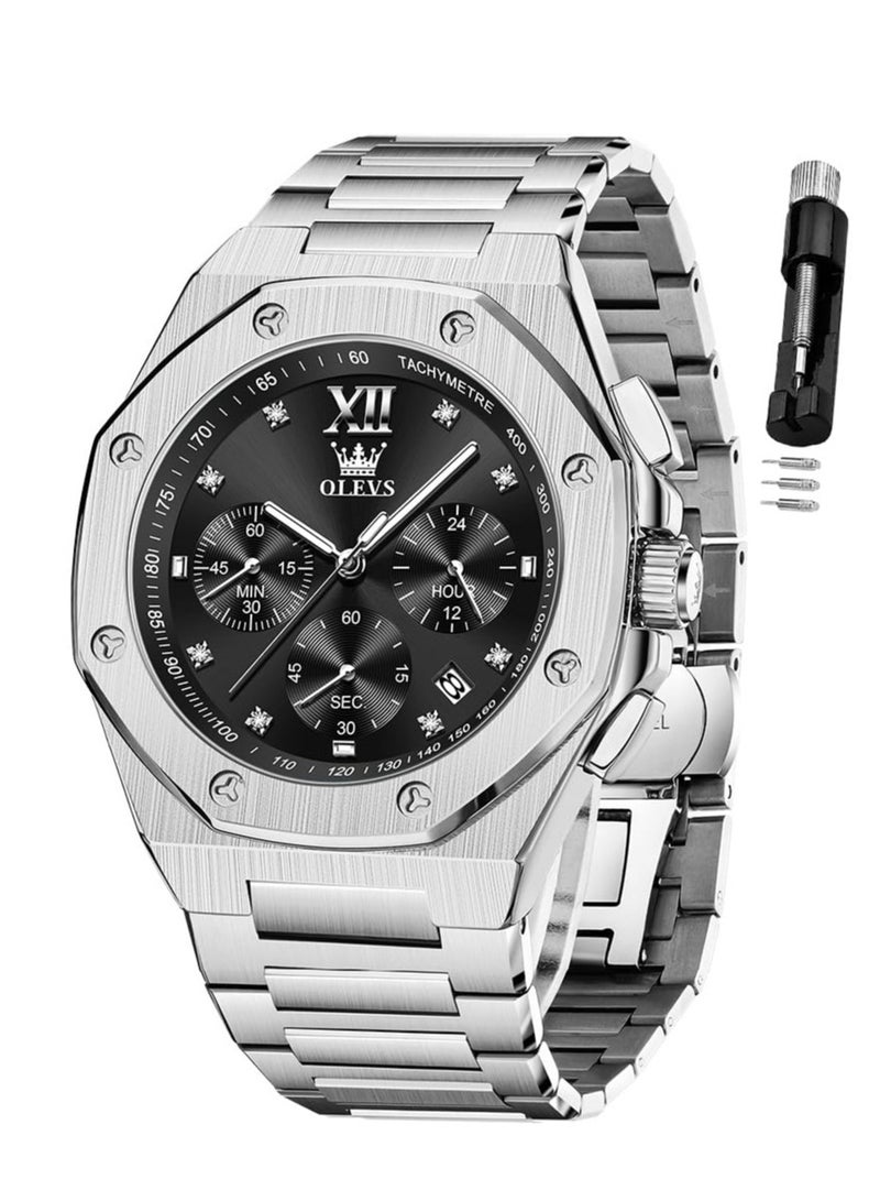 أوليفز ساعة OLEVS رجالية فاخرة كاجوال أنالوج من الفولاذ المقاوم للصدأ مقاومة للماء ومضيئة 3626 - Image 1