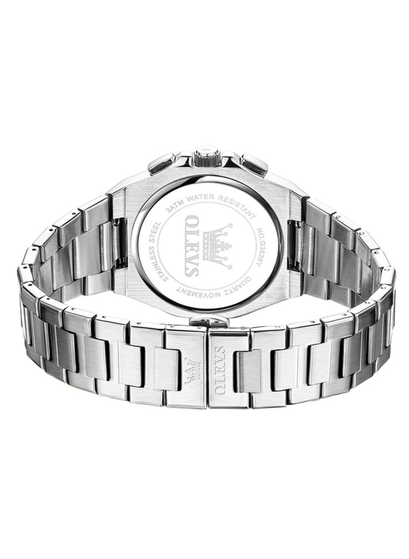 أوليفز ساعة OLEVS رجالية فاخرة كاجوال أنالوج من الفولاذ المقاوم للصدأ مقاومة للماء ومضيئة 3626 - Image 5