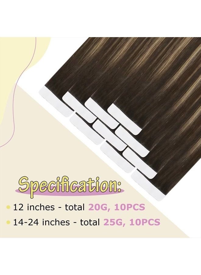 Ve Sunny Ombre Tape in Human Hair Extensions Blonde VeSunny Hair Tape in Extensions Real Human Hair Dark Brown Ombre Golden Blonde Mixed Platinum Blonde Balayage Tape on Hair Extensions Ombre 10pcs 25g 22"  - Image 4