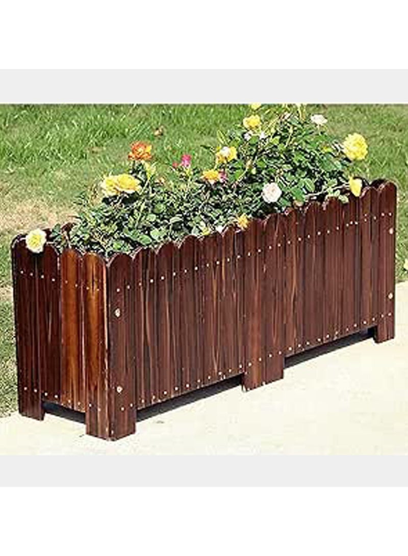 LINGWEI Wooden Flower Pot Garden Decoration Flower Pot Planting Box Wooden Planter Box Raised Garden Bed Vintage Wooden Flower Pot For Indoor & Outdoor Gardening - Image 3
