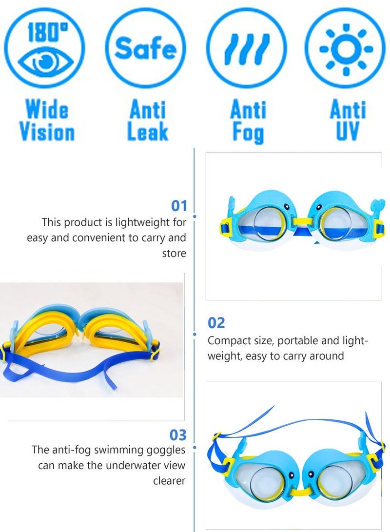 قطوب نظارات السباحة للأطفال لطيف جدا ، ورؤية واضحة ومفتوحة ، لا تسرب الأشعة فوق البنفسجية نظارات السباحة نظارات واقية ، لينة ودائمة نظارات السباحة للأطفال - Image 4
