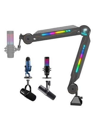 Gaming Microphone Arm with RGB Light TONOR Microphone Arm Lights Touch Adjustable Microphone Holder with 11 Light Effect Modes for Gamers Compatible with HyperX QuadCast Blue Yeti Rode Elgato - pzsku/Z437FC0C238F245E23384Z/45/_/1715339853/d25ee32c-44e5-439c-a13c-e639d22b8962