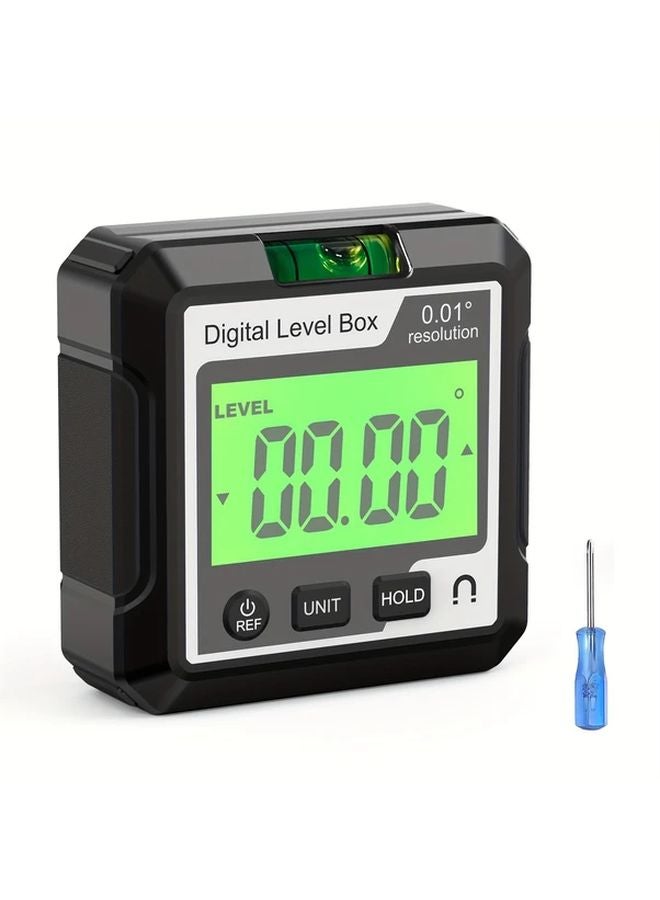 Black Digital Protractor Inclinometer Level Bevel Gauge High Precision 4 in 1 Tool - Image 1