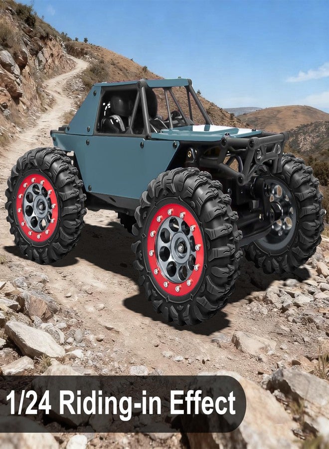 LRFHL 1.3" Beadlock Wheel Tires Aluminum 1.3 Beadlock Wheels and Tires Upgraded 1.45-inch Wheel for 1/24 SCX24 1/18 TRX4M RC Crawler Car Upgrade (4PCS) - Image 2