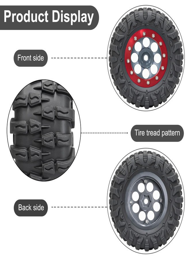 LRFHL 1.3" Beadlock Wheel Tires Aluminum 1.3 Beadlock Wheels and Tires Upgraded 1.45-inch Wheel for 1/24 SCX24 1/18 TRX4M RC Crawler Car Upgrade (4PCS) - Image 5
