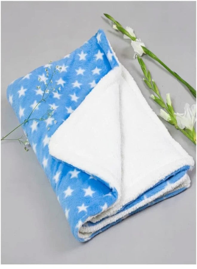 First Kick Baby Blanket New Born Pack of Wrapper Durable Fleece Polyester Cum Baby Crib Sheet for Baby Boys and Baby Girls, 107 cm X 85 cm, 0-12 Months Sky Blue - Image 1