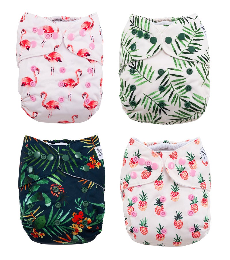 Nora's Nursery The Hollywood Hotel 4-Pack Cloth Pocket Diapers with 4 Inserts - Image 1