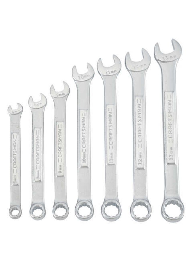 كرافتس مان مجموعة مفاتيح متداولة من 7 قطع، مصنوعة من فولاذ عالي الجودة ومقاوم للصدأ، بنظام النقاط الـ 12 بالوحدات القياسية الدولية باللون الفضي 11.5 × 19.88 × 4.88 سم 2392421 - Image 1