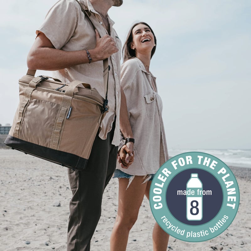 CleverMade Pacifica Collapsible Insulated Cooler â€“ 50 Can / 31 Qt Leakproof Soft Cooler for Beach, Travel, Car â€“ Shoulder Strap, Bottle Opener â€“ Ocean - Image 5