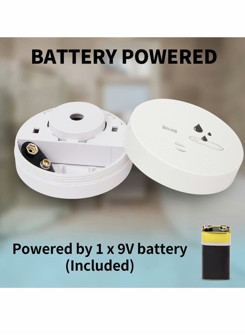 KASTWAVE 2 Pack Water Leak Detector, 100dB Wireless Water Leak Sensor Alarm for Basements, Bathrooms, Laundry Rooms, Kitchens, Garages, and Attics, Water Alarm Battery-Operated (Battery Included)  - Image 3