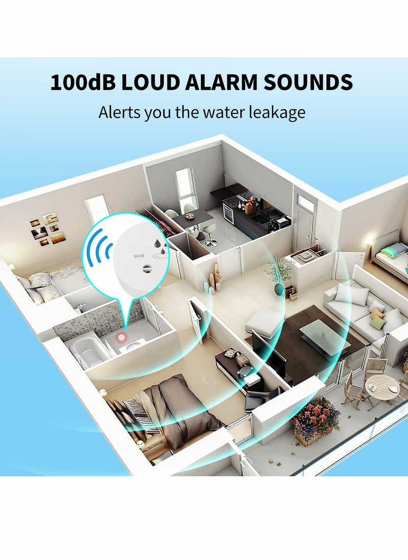 KASTWAVE 2 Pack Water Leak Detector, 100dB Wireless Water Leak Sensor Alarm for Basements, Bathrooms, Laundry Rooms, Kitchens, Garages, and Attics, Water Alarm Battery-Operated (Battery Included)  - Image 4