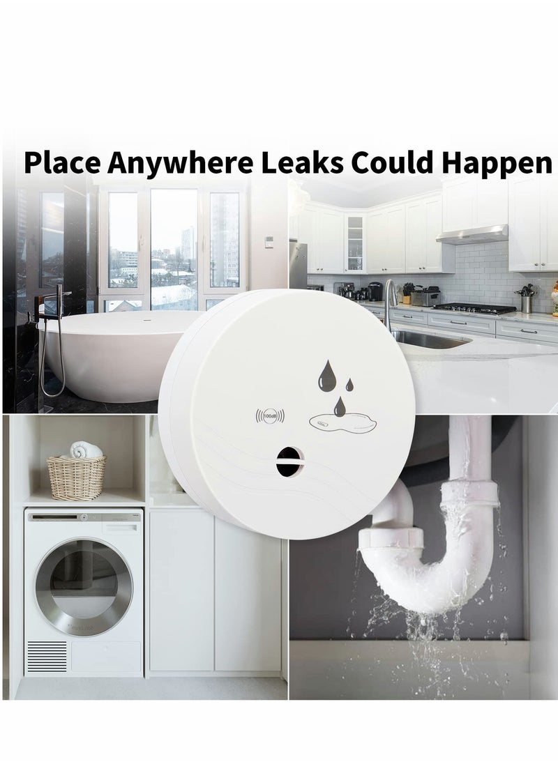 KASTWAVE 2 Pack Water Leak Detector, 100dB Wireless Water Leak Sensor Alarm for Basements, Bathrooms, Laundry Rooms, Kitchens, Garages, and Attics, Water Alarm Battery-Operated (Battery Included)  - Image 2