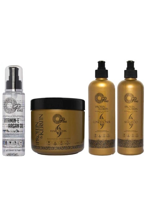 O Plus shampoo, conditioner and mask for protein and keratin treated hair 500 ml and O Plus anti-frizz serum 120 ml does not contain sulfates or sodium