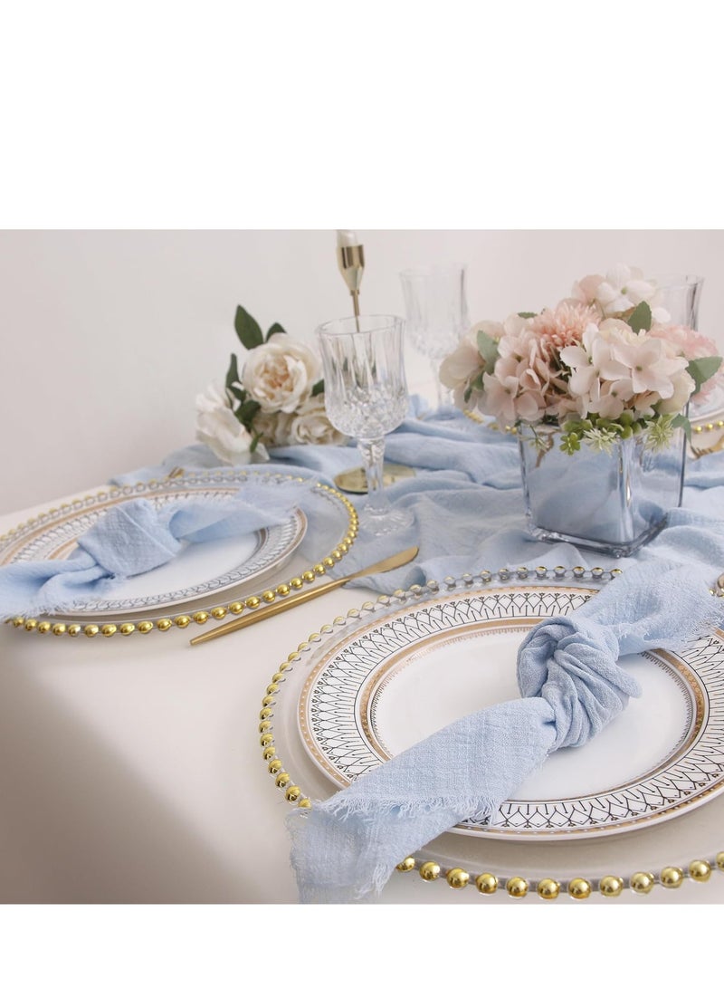 مجموعة فوط مائدة قماشية بشرائط، مجموعة من 10 فوط، قطن ناعم 100%، شاش قابل للغسل لعيد الفصح و الربيع، للمناسبات و حفلات الزفاف و حفلات العشاء، مناسبة لإعدادات المائدة الغربية و الكافيهات، التجمعات ال - Image 3