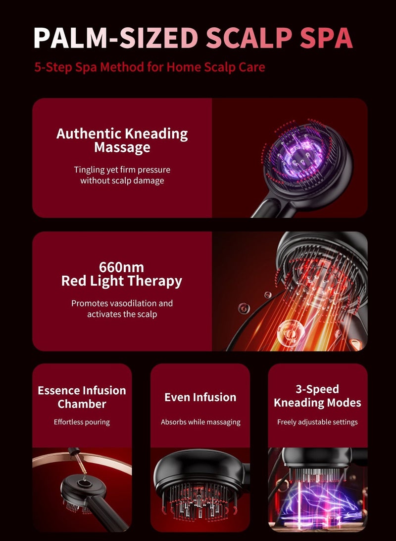 ACHAS Hair Massager, Portable Smart Scalp Hairbrush, Multifunctional 3-in-1 Electric Scalp Massage Comb, Head Massager - Image 2