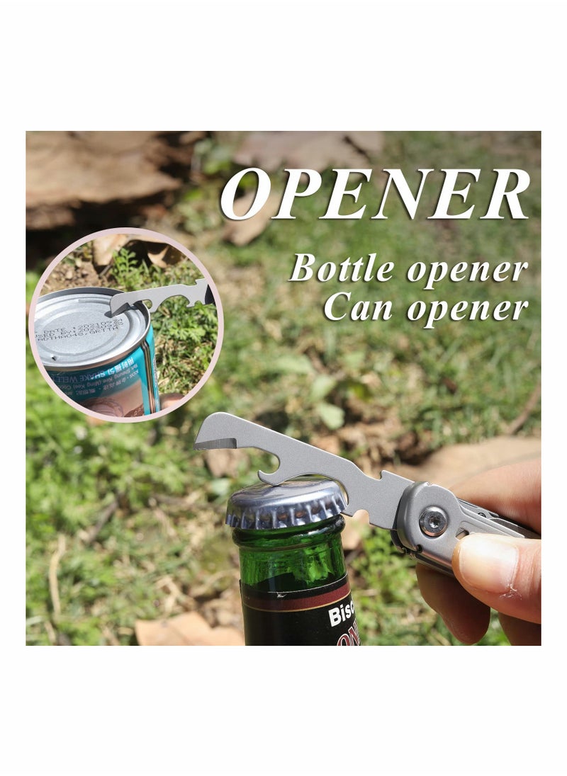 8 In 1 Stainless Steel Pocket Multitool Knife with Safety Lock Ideal for Camping Hiking and Survival Great Gift for Men and Women