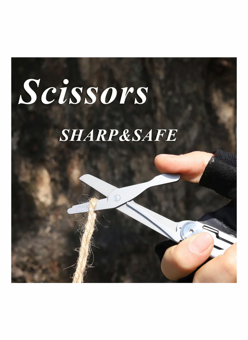 8 In 1 Stainless Steel Pocket Multitool Knife with Safety Lock Ideal for Camping Hiking and Survival Great Gift for Men and Women