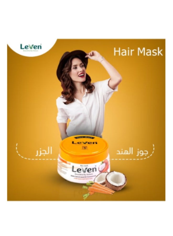 ليفين ماسك ليفن للشعر بزيت بذرة الجزر وجوز الهند  Leven Hair Mask  ترطيب عميق وتغذية للشعر الجاف والتالف  800 مل - Image 5