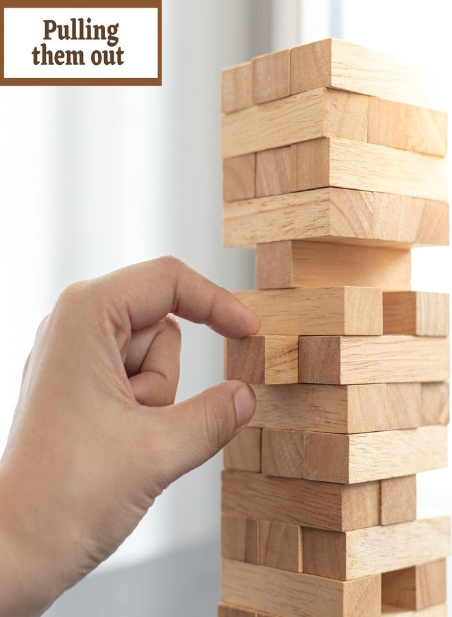 TVM Tumbling Tower Game| Wooden 54 Pieces Building Block | Stacking Game for Kids and Adults - Image 4