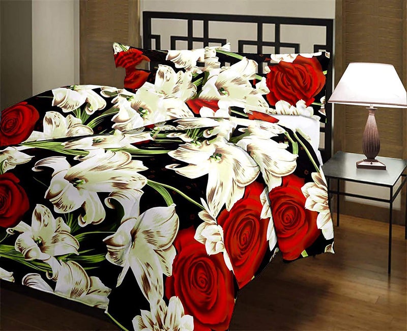 MITUL Home Microfiber Cotton Soft and Light Weight Single Bed DoharAC Comforter Blanket for Kids Standard Multicolour lili Flower Double Bed