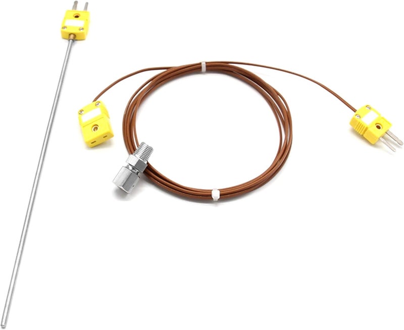 T-PRO K-Type Sheathed Thermocouple 0-1000℃,R1/8 screw thread, Thermocouple Plug with 2M/6.6Ft Compensating lead wire - Image 3