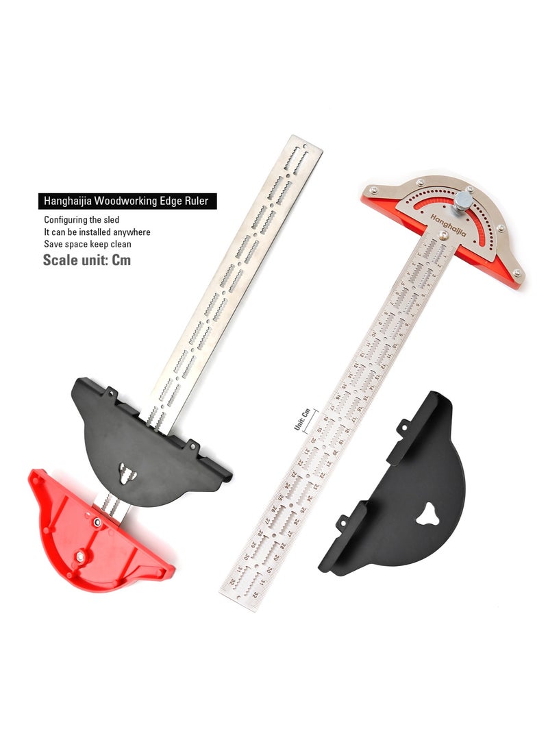 Hanghaijia Woodworking Side Ruler T Shape Adjustable Caliper Protractor, Stainless Steel Centimeter Scale Angle Measuring Scribing Tool  - Image 3