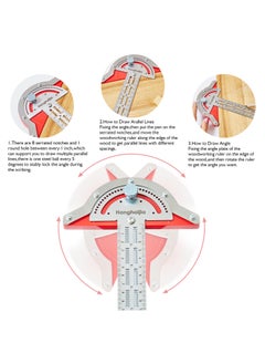 Hanghaijia Woodworking Side Ruler T Shape Adjustable Caliper Protractor, Stainless Steel Centimeter Scale Angle Measuring Scribing Tool  - Image 2